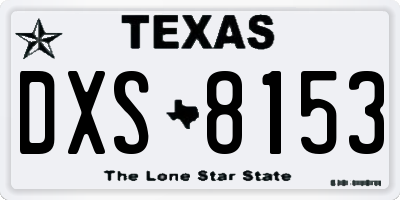 TX license plate DXS8153