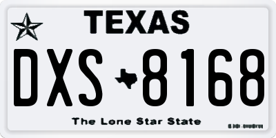 TX license plate DXS8168
