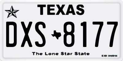 TX license plate DXS8177