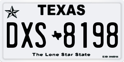 TX license plate DXS8198