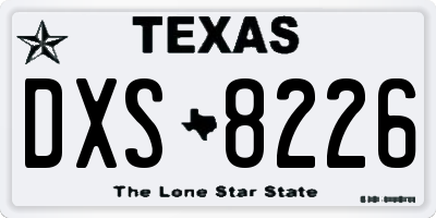 TX license plate DXS8226