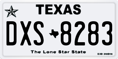 TX license plate DXS8283