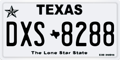 TX license plate DXS8288