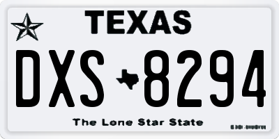 TX license plate DXS8294
