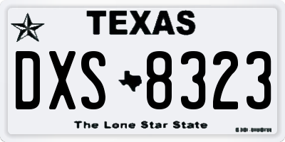 TX license plate DXS8323
