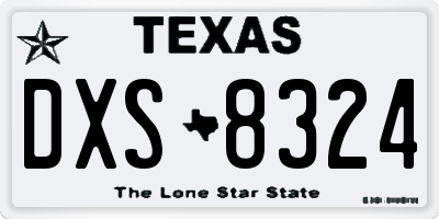 TX license plate DXS8324