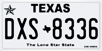 TX license plate DXS8336