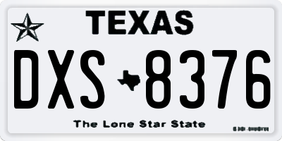 TX license plate DXS8376