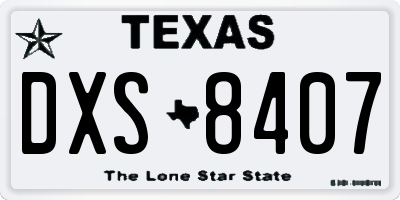 TX license plate DXS8407