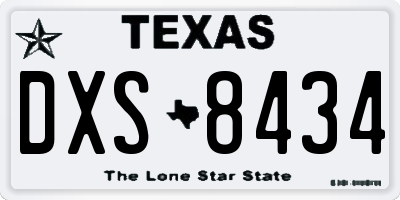 TX license plate DXS8434