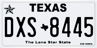 TX license plate DXS8445