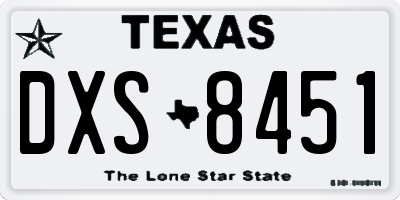 TX license plate DXS8451