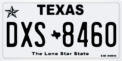 TX license plate DXS8460