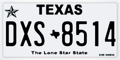 TX license plate DXS8514