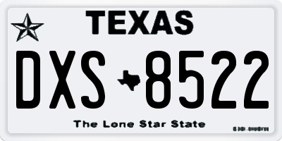 TX license plate DXS8522