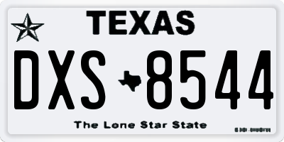 TX license plate DXS8544