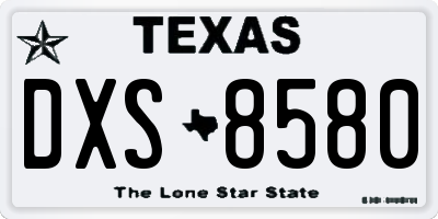 TX license plate DXS8580