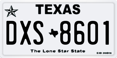 TX license plate DXS8601