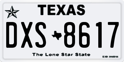TX license plate DXS8617