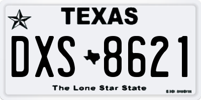 TX license plate DXS8621