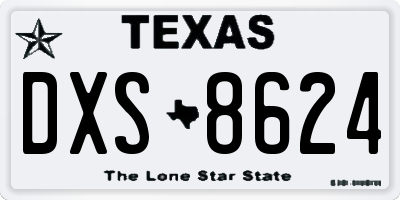 TX license plate DXS8624