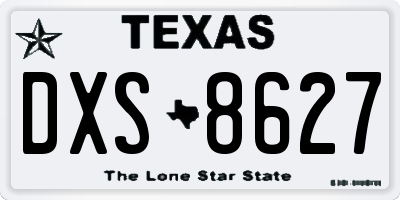 TX license plate DXS8627