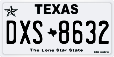 TX license plate DXS8632
