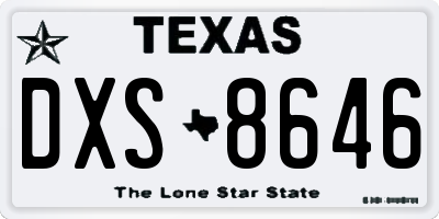 TX license plate DXS8646