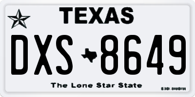 TX license plate DXS8649
