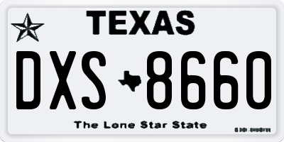 TX license plate DXS8660