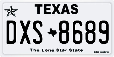 TX license plate DXS8689