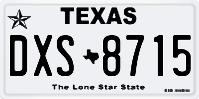 TX license plate DXS8715