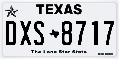 TX license plate DXS8717