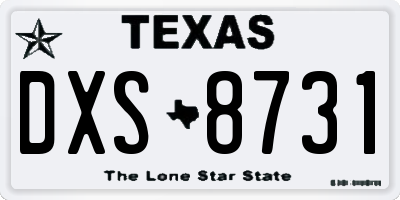 TX license plate DXS8731