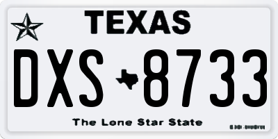 TX license plate DXS8733