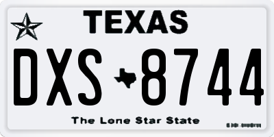 TX license plate DXS8744