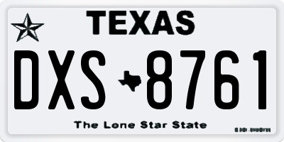 TX license plate DXS8761