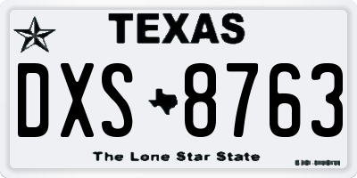 TX license plate DXS8763