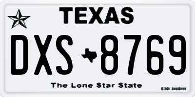 TX license plate DXS8769