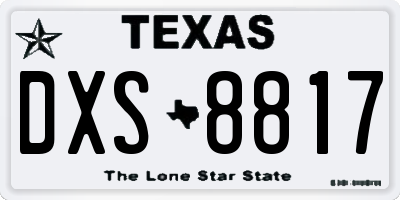 TX license plate DXS8817