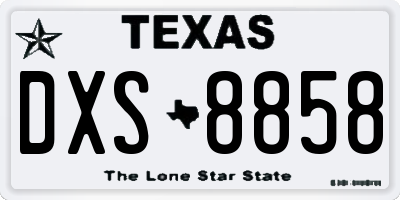 TX license plate DXS8858