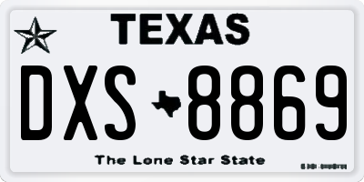 TX license plate DXS8869