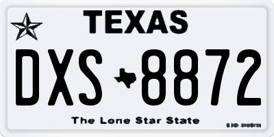 TX license plate DXS8872