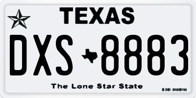 TX license plate DXS8883