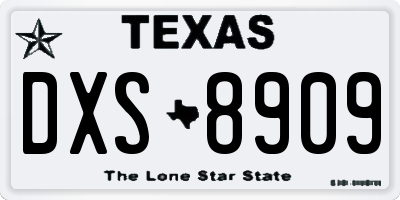TX license plate DXS8909