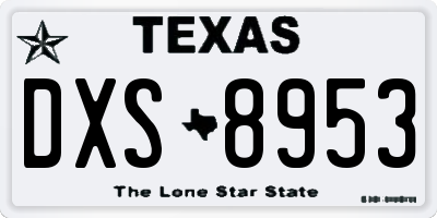 TX license plate DXS8953