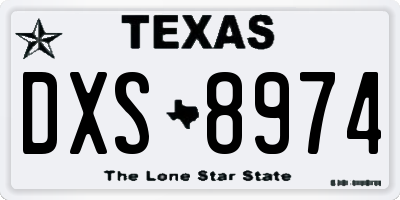 TX license plate DXS8974