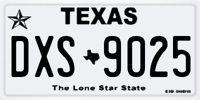 TX license plate DXS9025