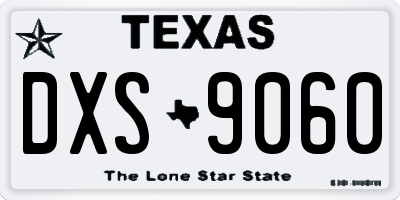 TX license plate DXS9060