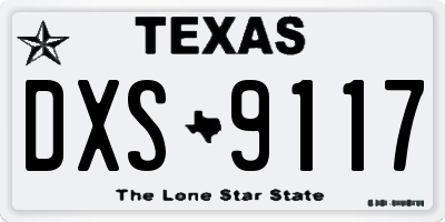 TX license plate DXS9117